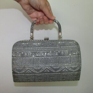 Vintage Silver Hard Case Small Handbag